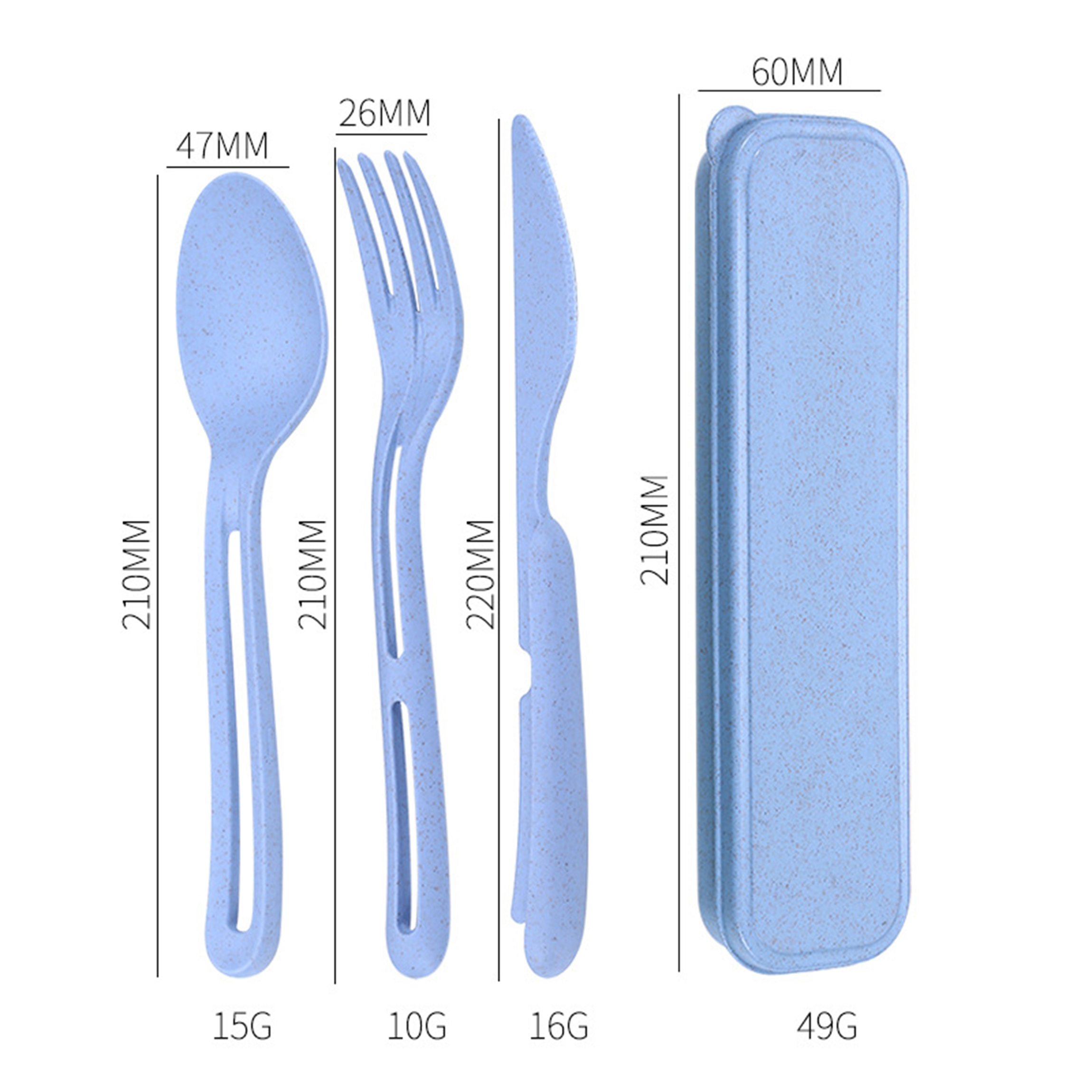 YDYTOP Ydytop Reusable Travel Utensils Set With Case, Blue Wheat Straw  Portable Fork Spoons Tableware, Eco-Friendly Bpa Free Cutlery F