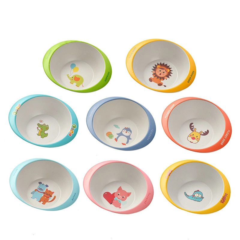 Anti hot biodegradable practical cartoon kindergarten tableware creative fashion anti skid baby tableware