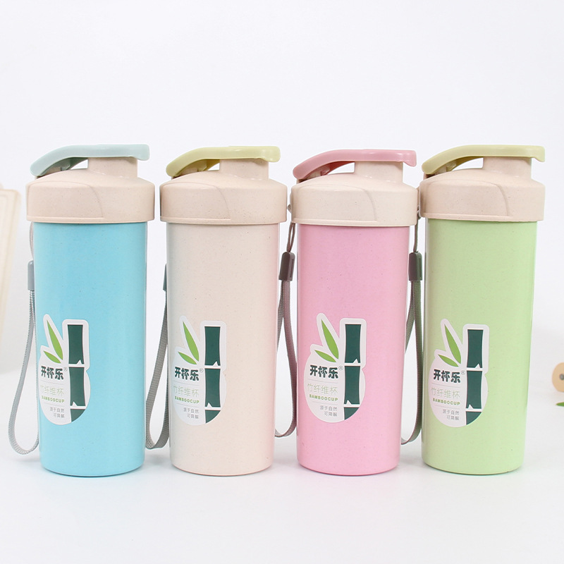 Sealed safe leakproof bamboo fiber battle small fresh pure color fashionable small single layer portable cup