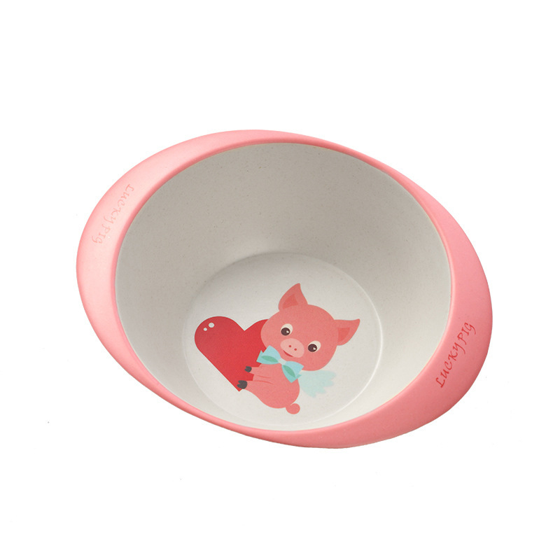 Cartoon anti skid degradable children's rice bowl health and environmental protection anti fall baby tableware