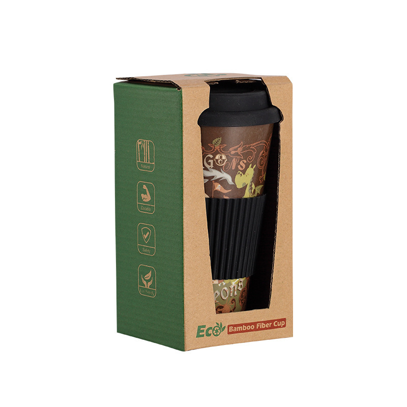 Home non slip biodegradable coffee mug health and environmental protection bamboo fiber leakproof mug