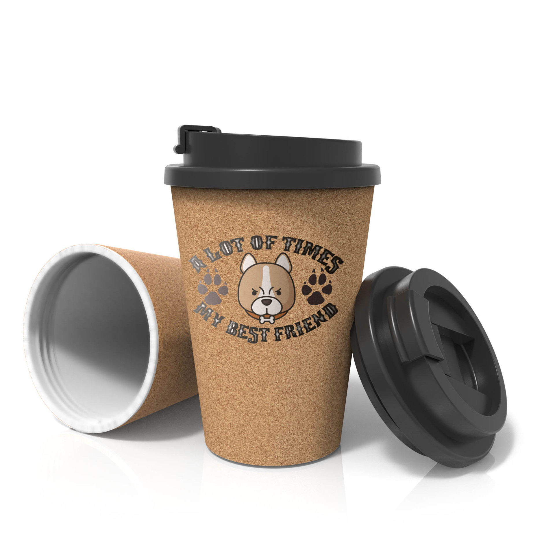 Pure color can be customized printing coffee cup creative buckle leakproof heat insulation PLA cork mug