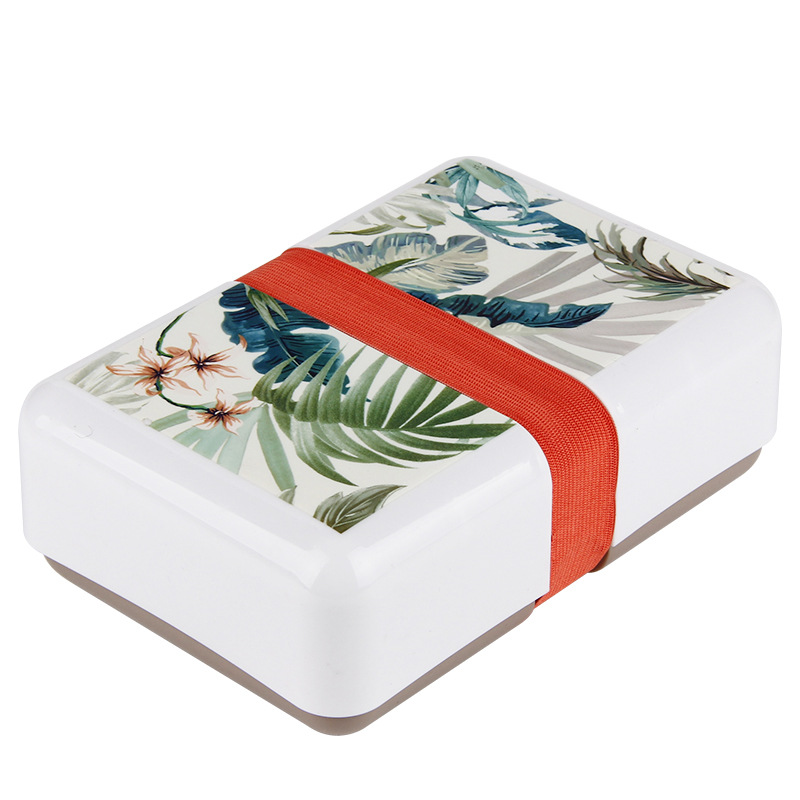 Environment friendly biodegradable bento box PLA band with fashionable portable picnic box safe tableware for children