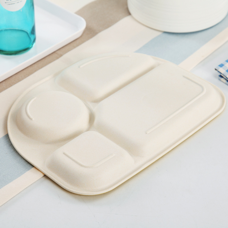 Creative skid resistant tableware set health safety environmental protection and biodegradable baby tray