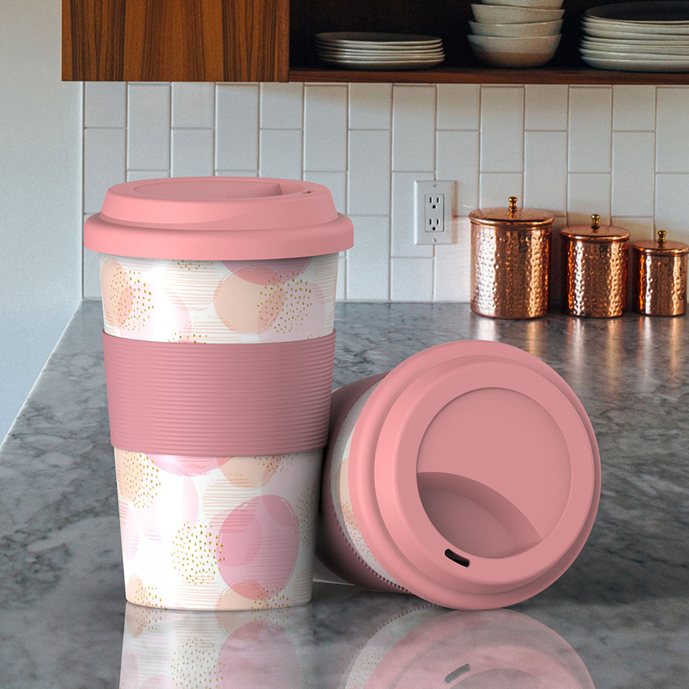 Solid color simple with lid coffee cup fully degradable safe and harmless mug non slip non breakable cup