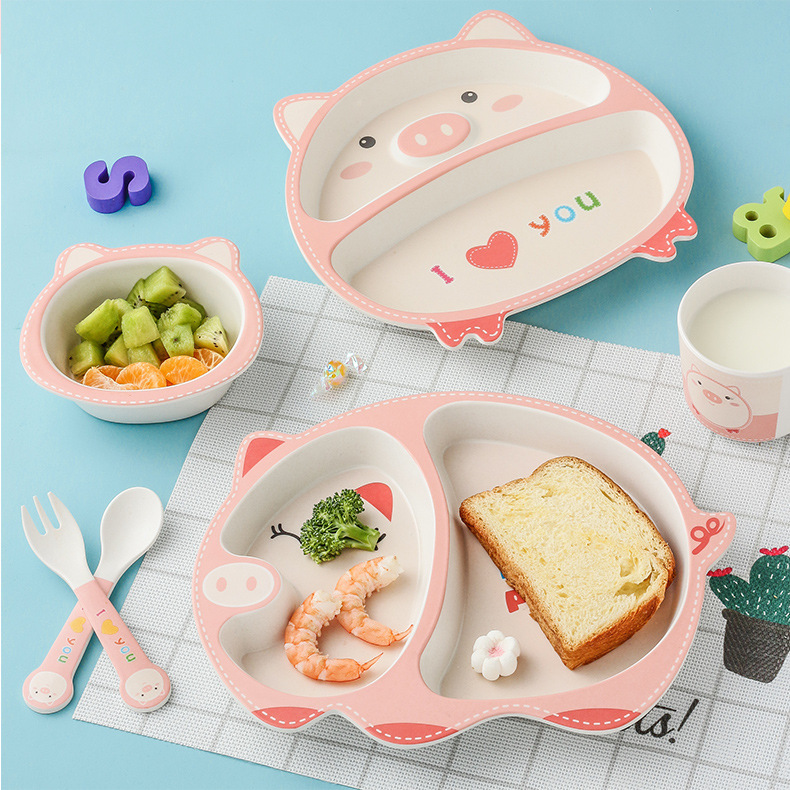Fashion portable practical children's tableware set anti slip anti fall easy to clean baby's dinner bowl