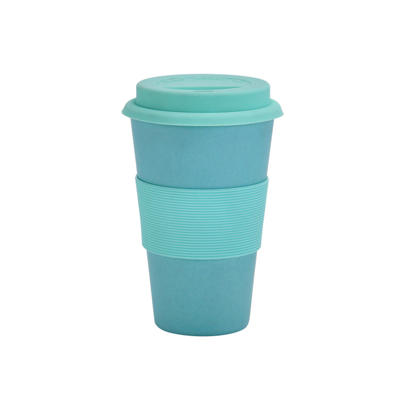 Creative biodegradable mug silicone cover anti perm coffee cup silicone cover leakproof portable water cup