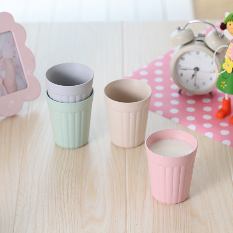 Environmental protection bamboo fiber resistant children's water cup pure color fashion mouthwash cup