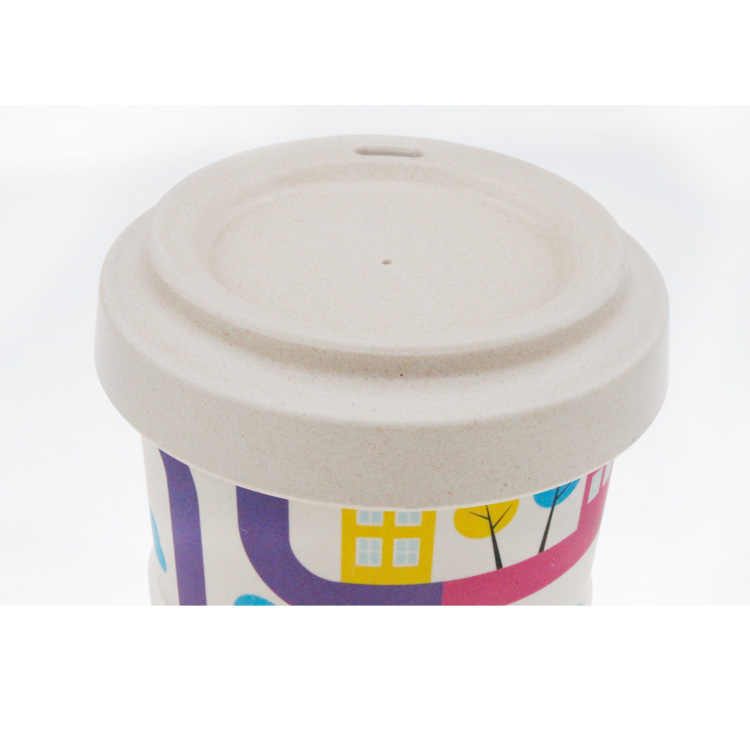 Sealed bamboo fiber coffee cup with cover simple fashion environmentally friendly biodegradable water cup