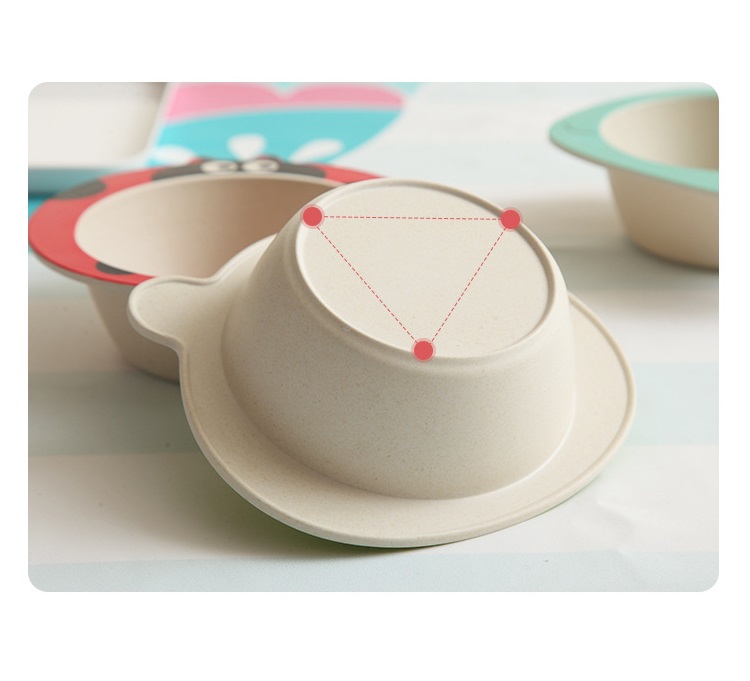 Creative fashion bamboo fiber tableware simple anti-break baby rice bowl creative bamboo fiber meal bowl