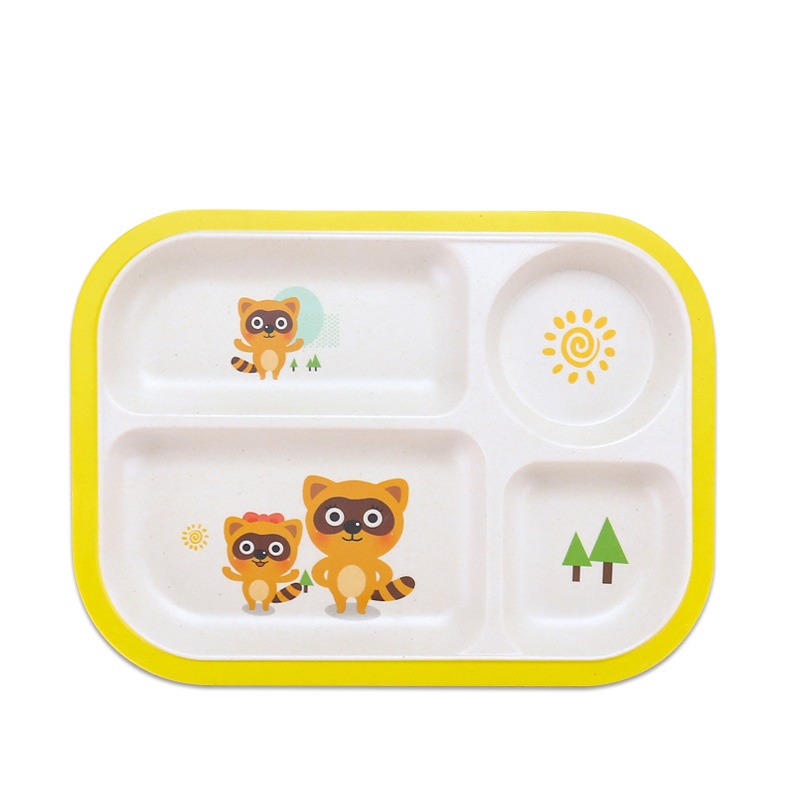 High temperature resistant and biodegradable children's plate environmental protection non slip tableware