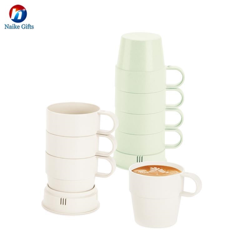 Multi functional bamboo fiber children's water cup set of pure color juice cup environmental degradable milk cup
