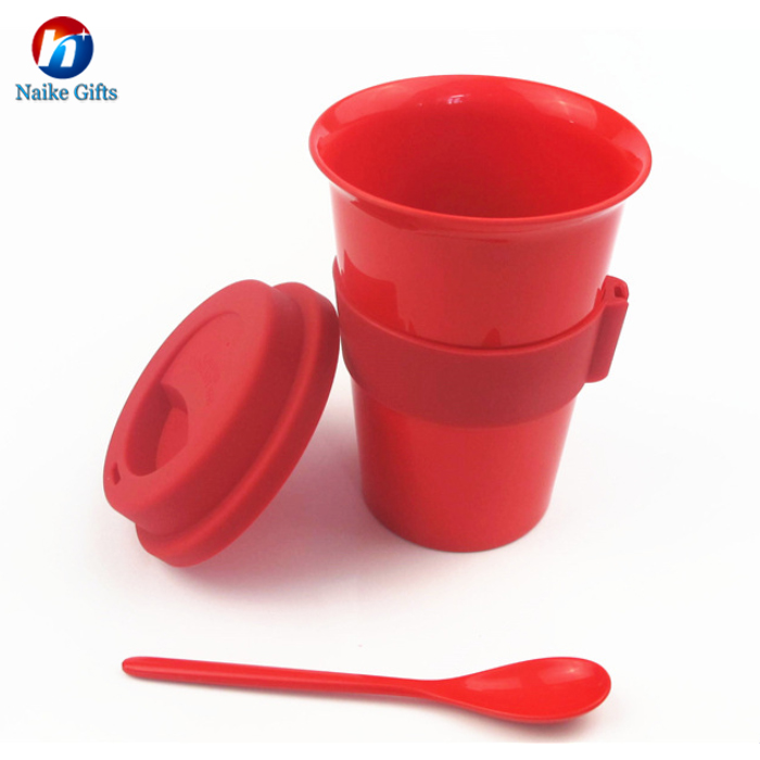 Slip proof portable cup with silicone sleeve anti scalding mug heat resistant and durable easy to clean milk cup