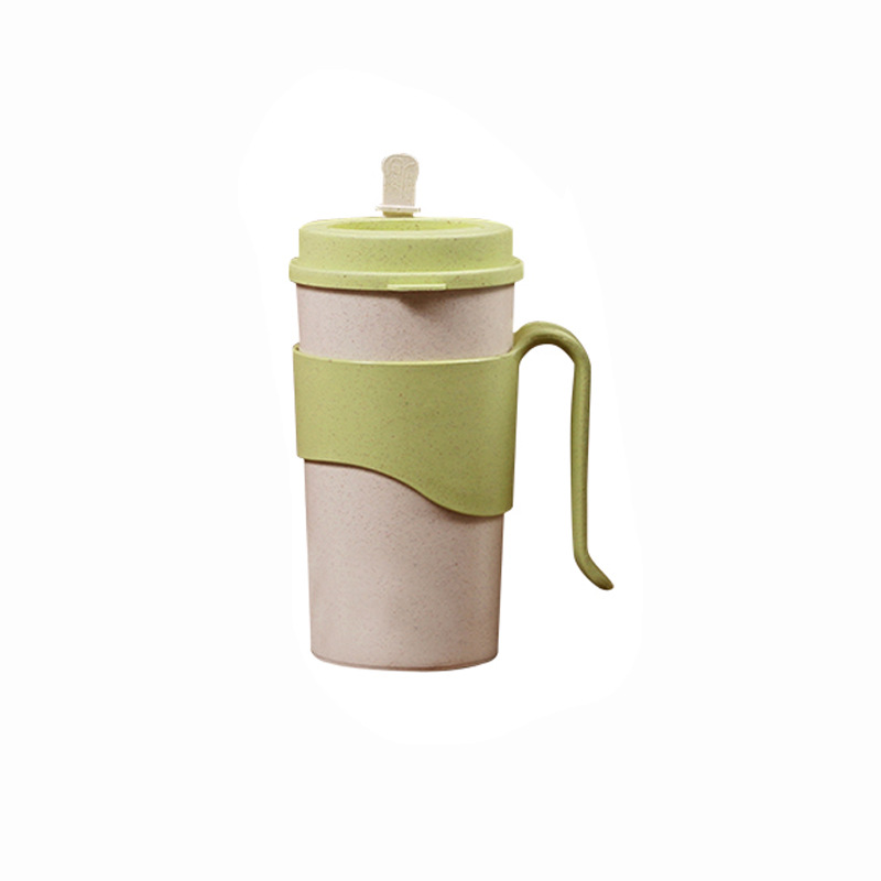 Pure color anti ironing bamboo fiber coffee cup fashionable with cup set water bottle sealing multi functional cup