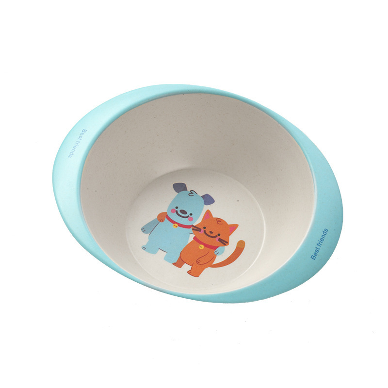 Healthy skid resistant bamboo fiber tableware for baby high quality anti ironing cartoon children's rice bowl