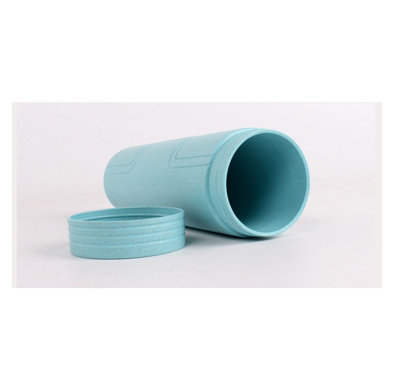 Pure color fashionable wheat straw thermos cup sealed leakproof portable portable biodegradable water cup