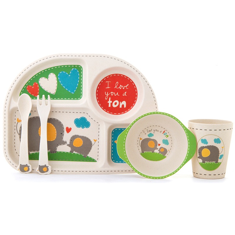 Durable hot and fall resistant children's tableware set creative fashion skidproof family baby dinner plate