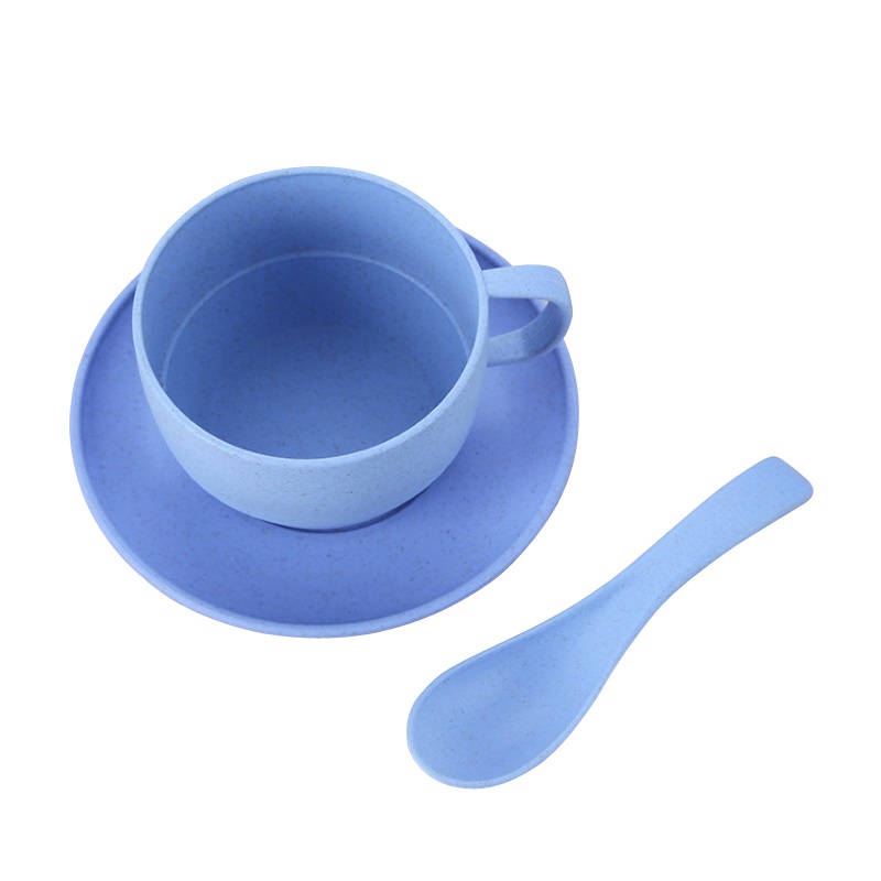 Wheat straw household coffee cup set safe non toxic fashion tableware pure color simple fashion kitchen appliances