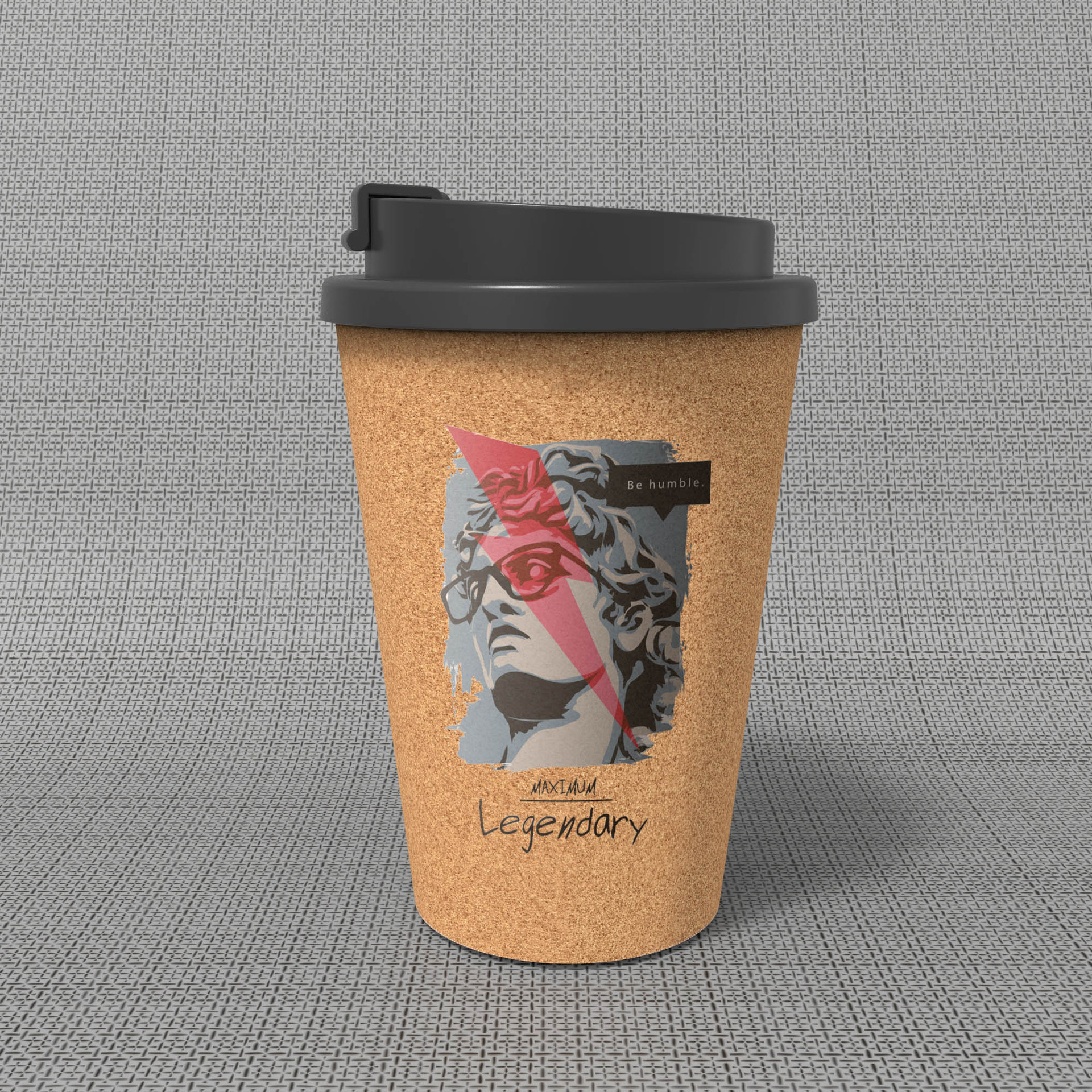 Snap leakproof degradable PLA cork coffee mug customized printing environmentally friendly and non-shattering mug