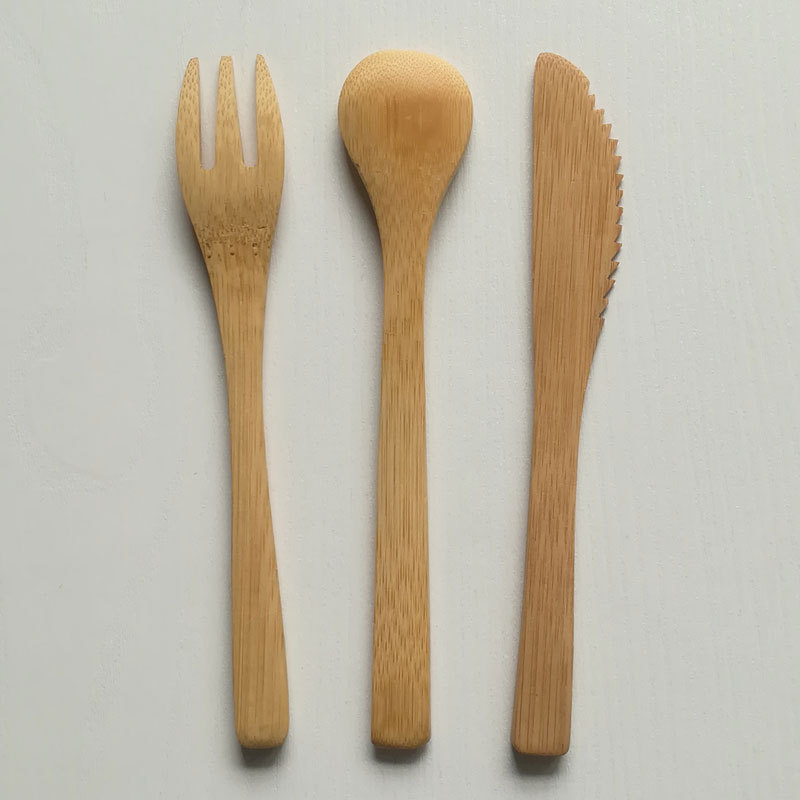 Environmental protection bamboo knife fork and spoon set simple fashion lightweight biodegradable tableware