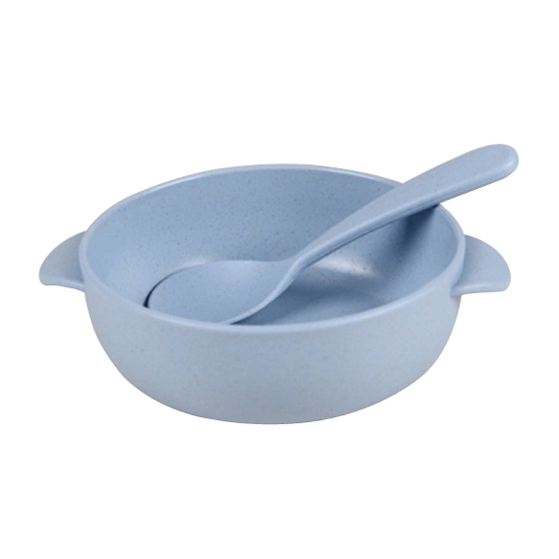 Wheat straw insulation fall resistant children's tableware health and safety degradable bowls and spoons
