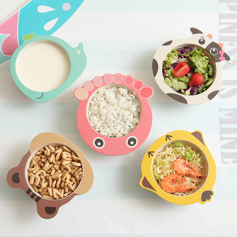 Reinforce anti slip children's rice bowl simple anti fall baby food bowl anti hot kindergarten tableware